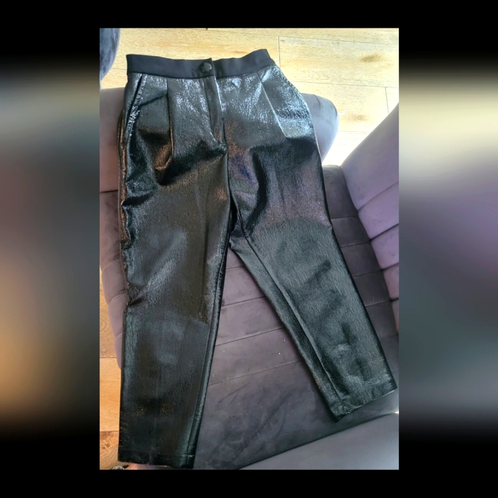 Black Faux leather pants